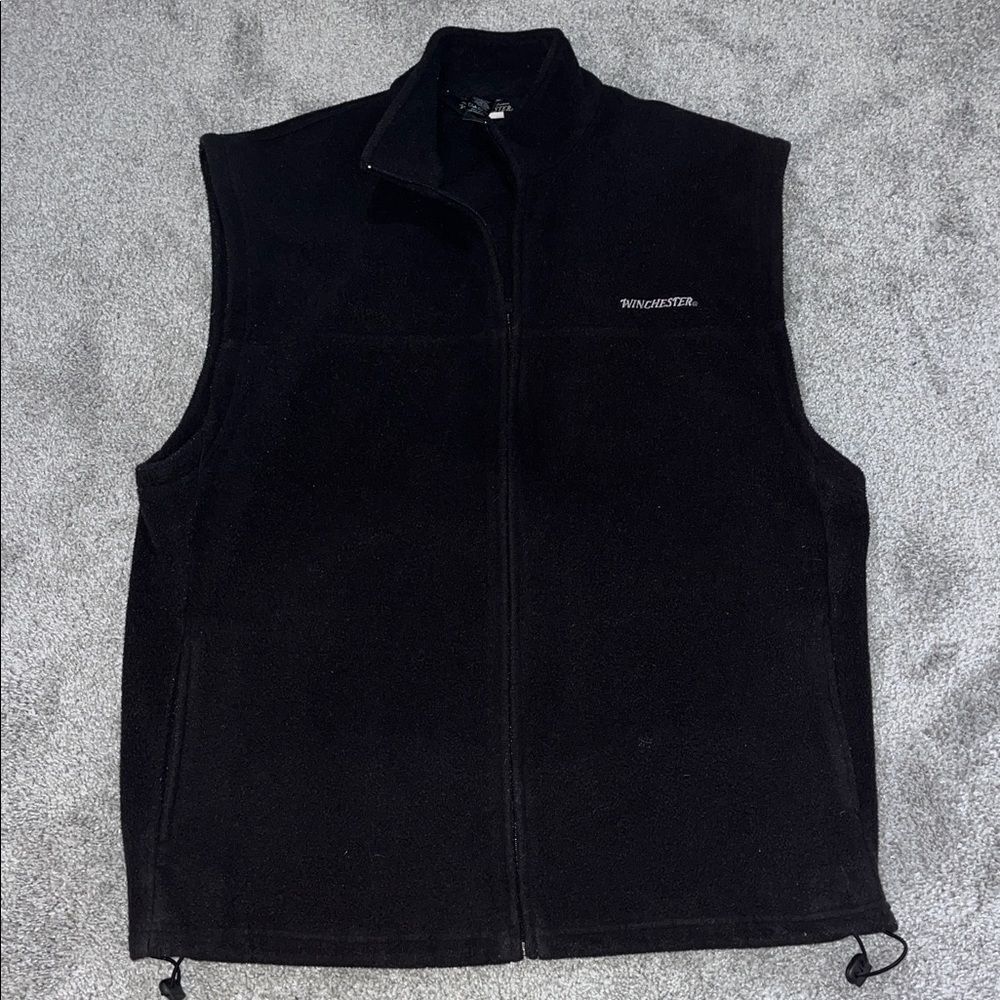 Winchester black zipper Hunter shooter rifle rifleman rancher fleece vest jacket